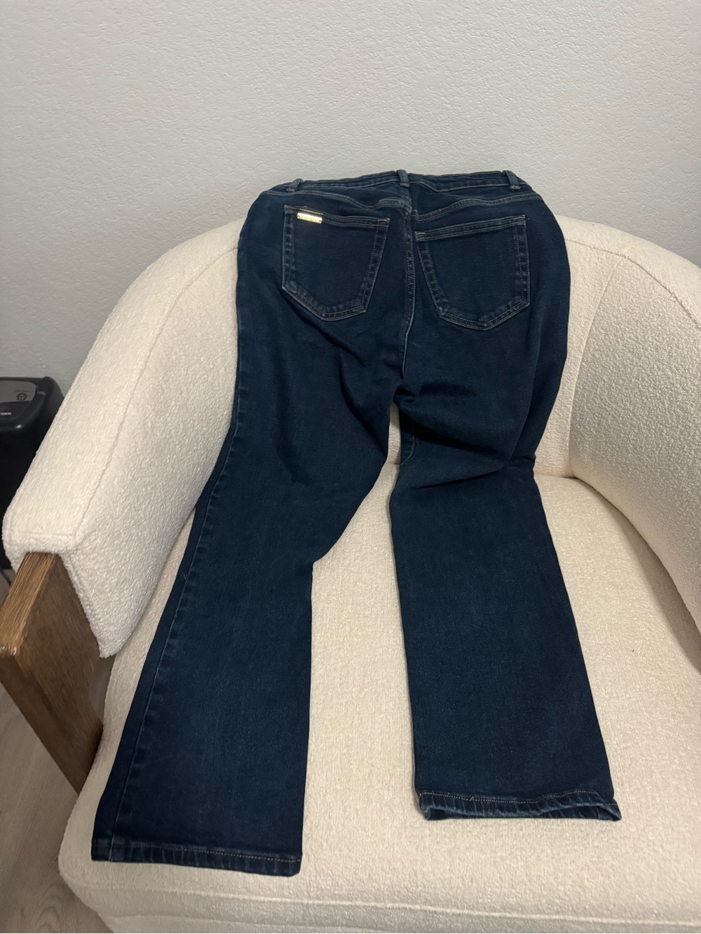 Michael Kors Navy Flare Wide-Leg Jeans